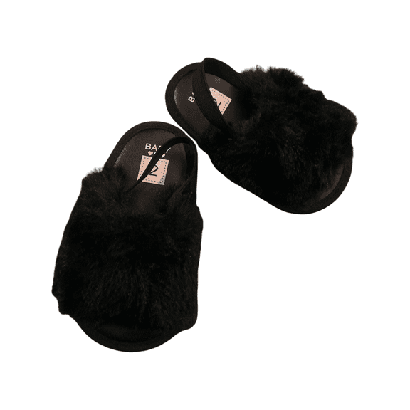 Furry Strapped Sandals