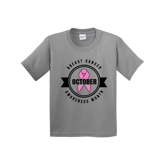 Inktastic October Breast Cancer Awareness Month Badge Youth T-Shirt