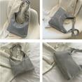 thumbnail image 3 of Elegant Handbag Evening Bag Rhinestones Purse Silver Underarm Bag Shoulder Bag for Outdoor Wedding, 3 of 9