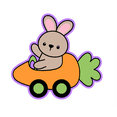 thumbnail image 6 of Bunny Driving Carrot Cookie Cutter & Stamp, 6 of 8