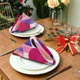 thumbnail image 3 of Cloth Napkins Set of1 100% Satin Peachskin Velvet 20x20inx1 Napkins Cloth napkins are washable Soft and Absorbent Pink and Purple Record Pattern, 3 of 8
