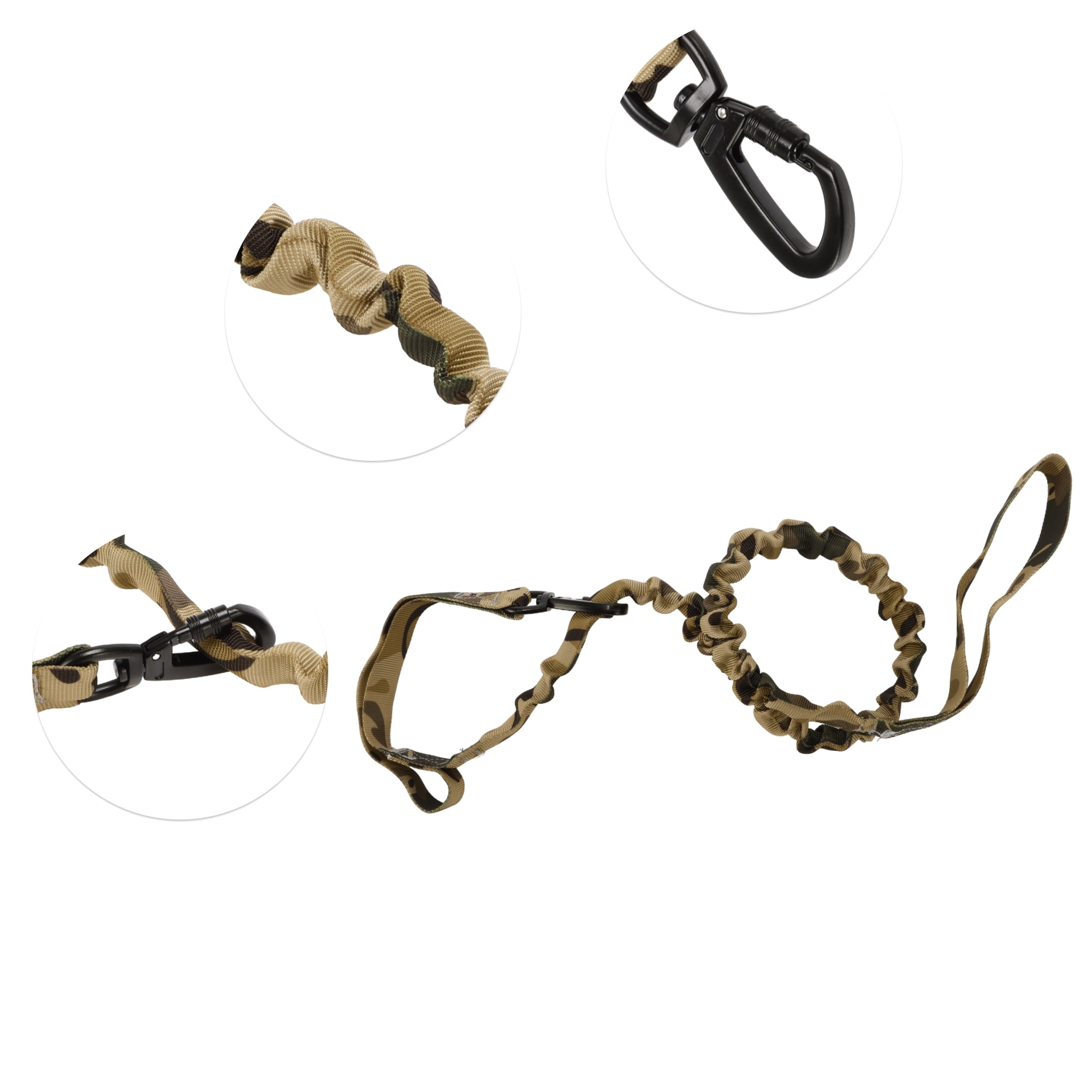 Unique Bargains Dog Leash Nylon Double Handle Elastic Rope for any Dogs Coffee Color