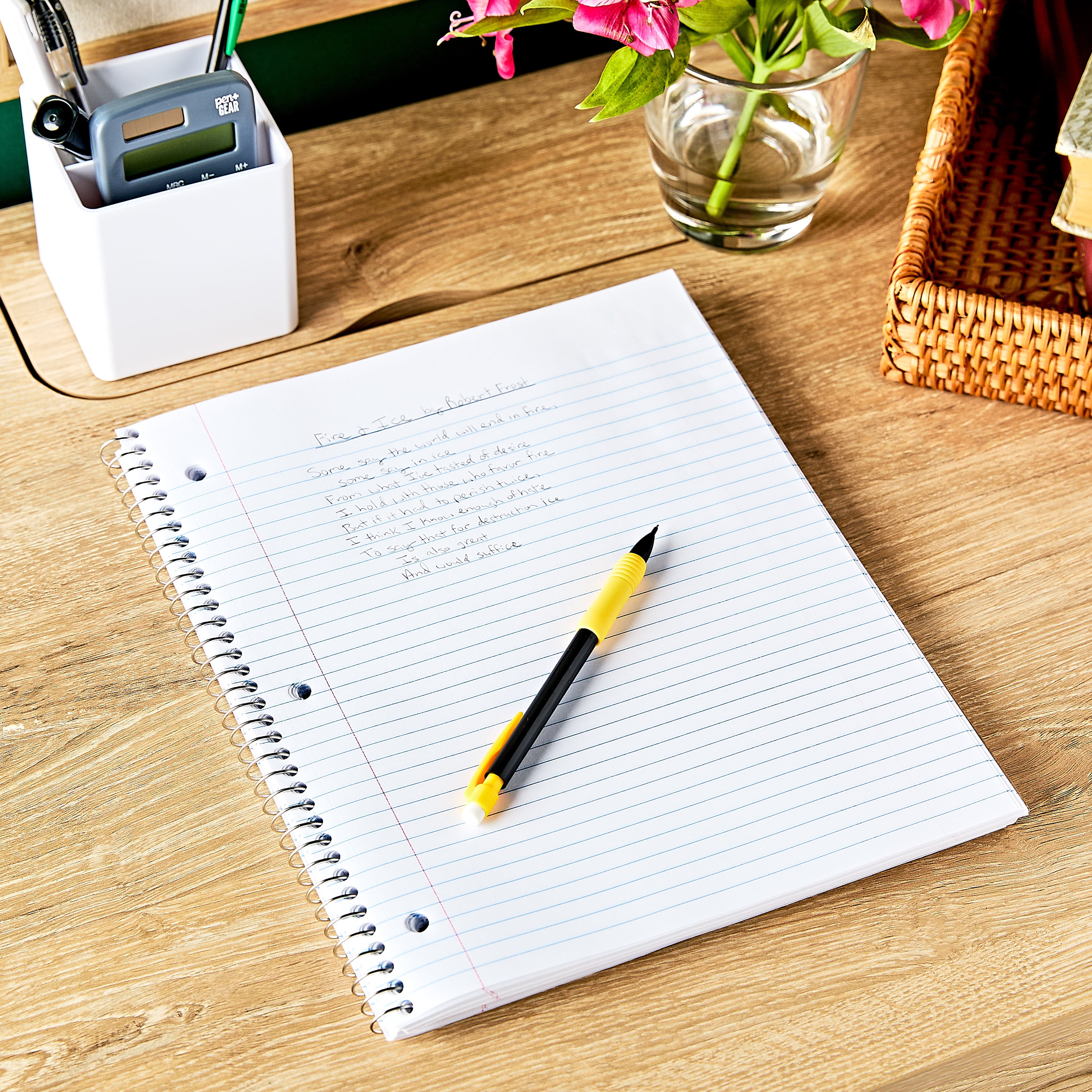 Pen+Gear 1-Subject College Ruled Poly Notebook, Black, 9 in x 11 in, 100 Sheets