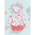 thumbnail image 5 of WOYY Girls Ruffle Long Sleeve Rash Guard One-Piece Swimsuit Cute Bathing Suit, Sizes 6-12 Months, 5 of 8