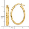 thumbnail image 2 of FJC Finejewelers 14 kt Yellow Gold Polished Bright Cut Oval Earrings Hoops, 2 of 6