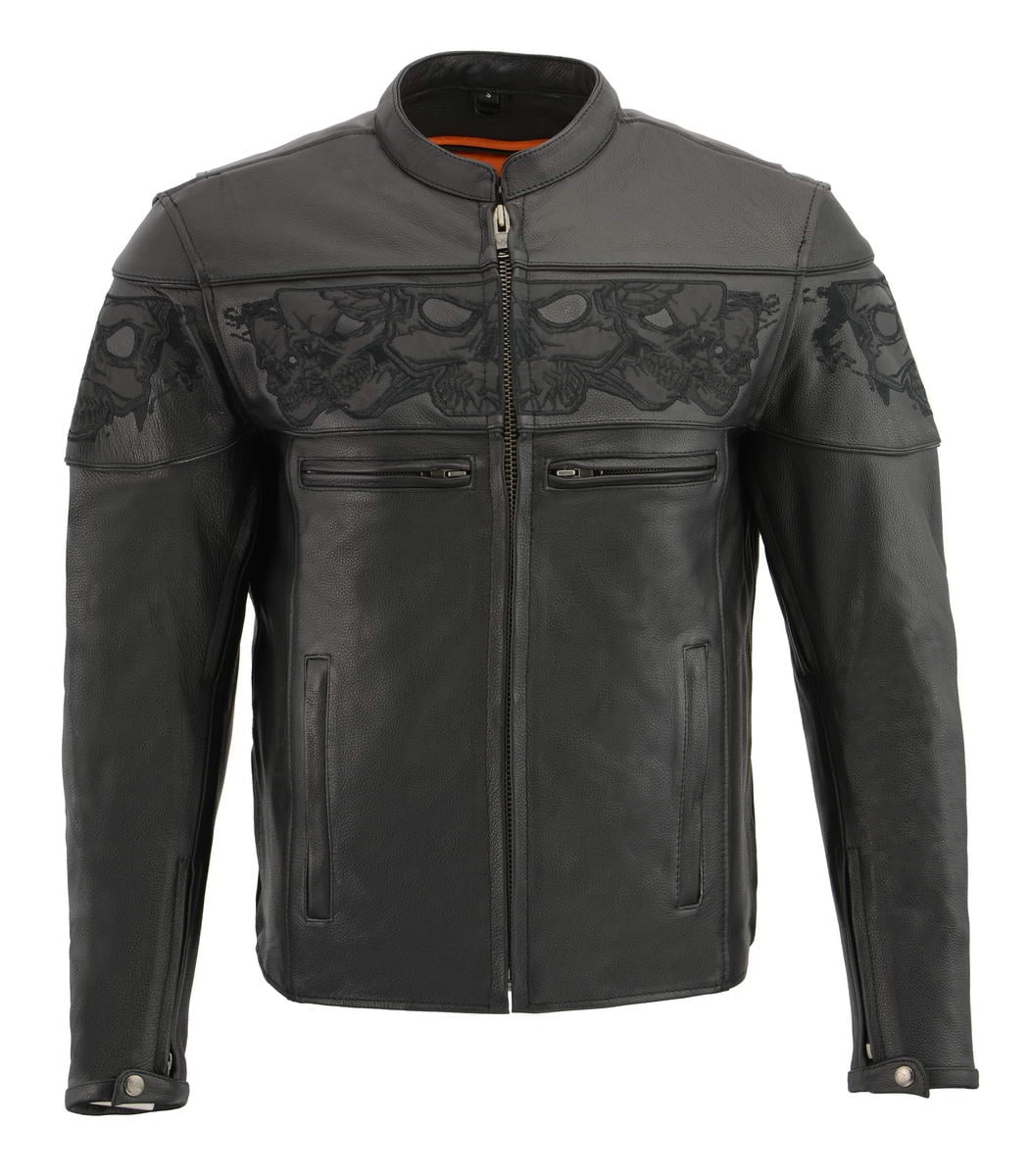 Milwaukee Leather MLM1501 Men's 'Cool-Tec' Black Leather Crossover ...