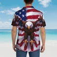 thumbnail image 6 of Daiia USA Eagle with Spread Wings Hawaiian Shirt for Men Gentle Cotton Regular Short Sleeve Casual-Medium, 6 of 9