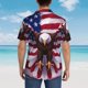 thumbnail image 4 of Balery USA Eagle with Spread Wings Camisas hawaianas de manga corta para hombre, camisas playeras de corte holgado, camisas de vacaciones con botones,Large, 4 of 7