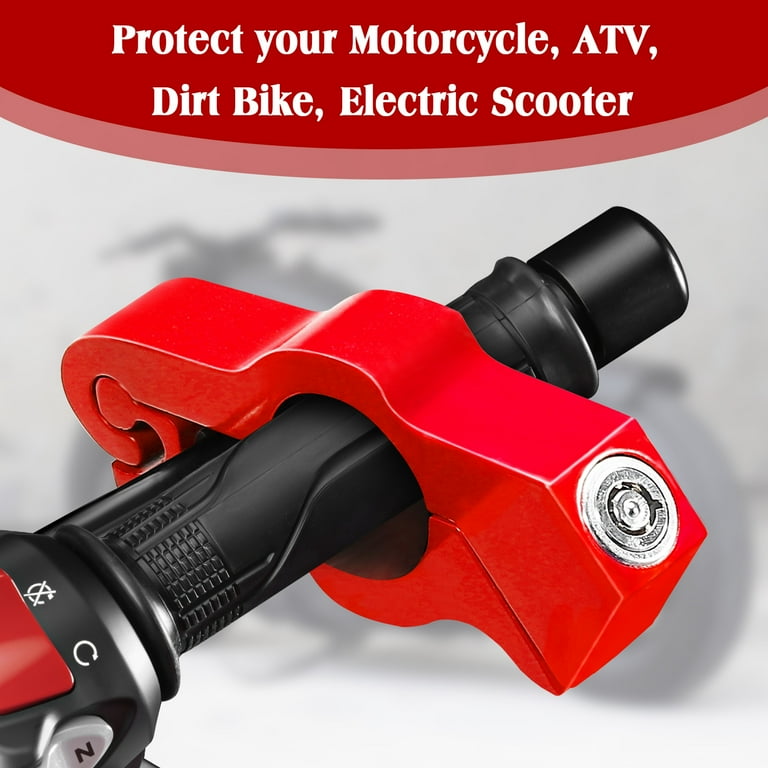 EYE4TECHS Motorcycle Lock for Throttle and Brake Handlebar Red