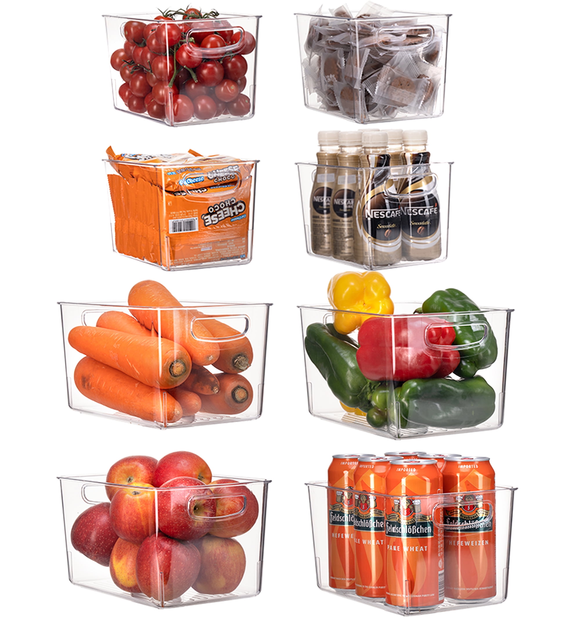 Etienne Alair Fridge Organizer Bins - Set of 16 Clear Bins for  Refrigerator, Freezer, Kitchen Cabinets, Pantry, Storage Or Organization -  Durable