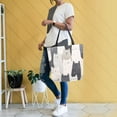 thumbnail image 4 of FORMRS Womens Canvas Tote Bag with Zipper Inner Pocket Shoulder Handbag, White Cute Cats, 4 of 7