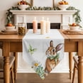 thumbnail image 3 of Table Runners 72 Inches Long, Daisy Flower Cotton Linen Kitchen Dining Coffee Table Runner for Party Home Decor, Country Rabbit Floral Wildflower Butterfly Tabletop Dresser Scarves 18x72 Inch, 3 of 9