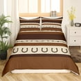 Western Duvet Cover King Horseshoe Bedding Set For Boys, Southwestern