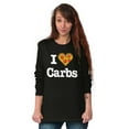 thumbnail image 4 of Love Heart Carbs Pizza Food Cute Women Plus Size Long Sleeve Graphic Tee Brisco Brands 2X, 4 of 5