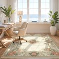 thumbnail image 3 of Design&I 9'x12' Washable Area Rug Beige Farmhouse Yellow Vintage Scroll Border Traditional Tan for Great Room, Large Living Giant Skid-Resistant, 3 of 7