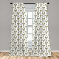 thumbnail image 5 of Ambesonne Cartoon Curtains, Sleeping Foxes, Pair of 28"x84", Beige Black and White, 5 of 5