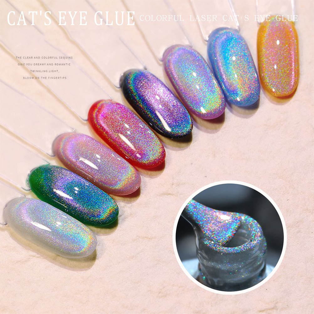 NIUREDLTD Cat Eye Gel Nail Polish Cat Eye Gel Nail Polish Gel Nail Polish  With Magic Effect Universal Eye New Rainbow 8ml - Walmart.com