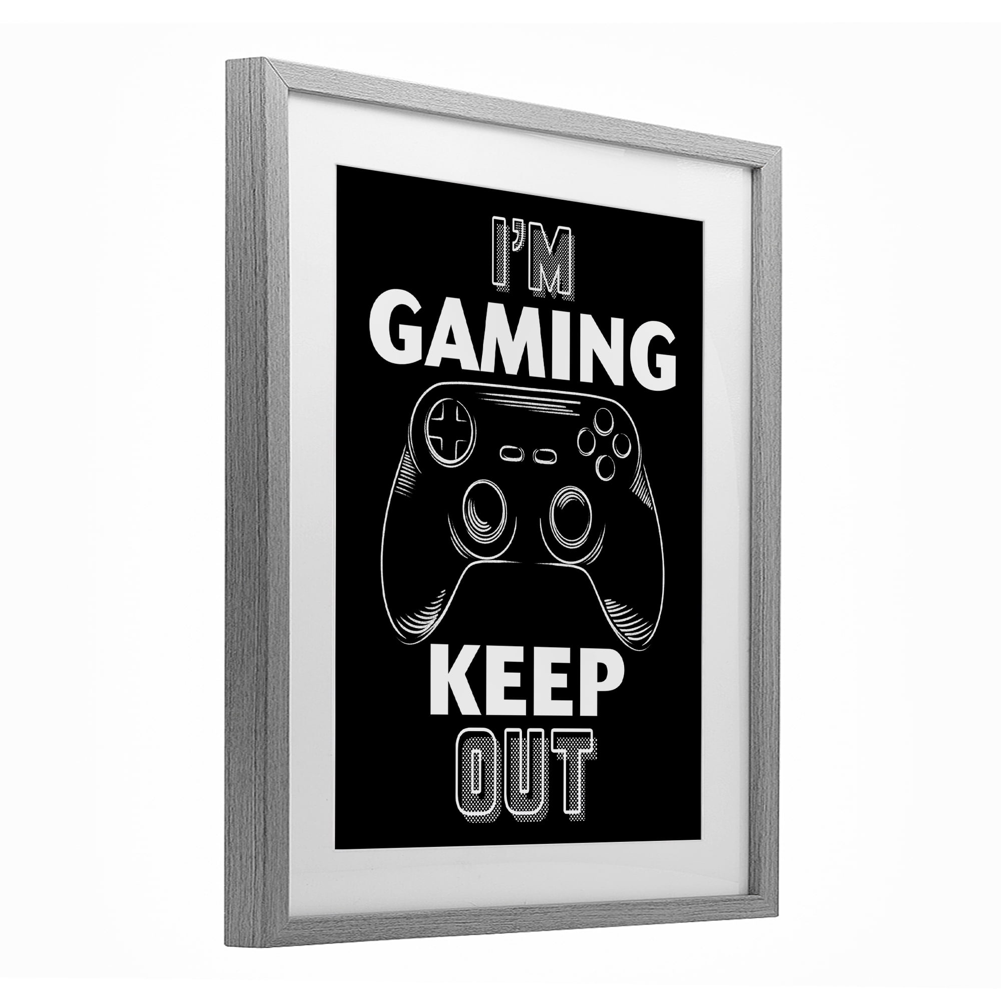 Stupell Industries I'm Gaming Keep Out Gray Framed Print Under Glass, design by Marcus Prime