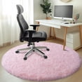 thumbnail image 5 of SARAG 6x6ft Round Shaggy Area Rugs for Bedroom Living Room, Fluffy Rug Plush Decorative Rug for Indoor Home Floor Carpet,Pink, 5 of 8