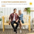 thumbnail image 4 of Outsunny Three-Seater Outdoor Patio Bench, Three-Person Wooden Bench with Wingback Backrest and Armrests, Slatted Seat, Natural, 4 of 9