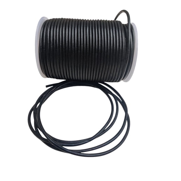 Hottmess Round Leather Cord Shinning Black 2 mm 25 Yard