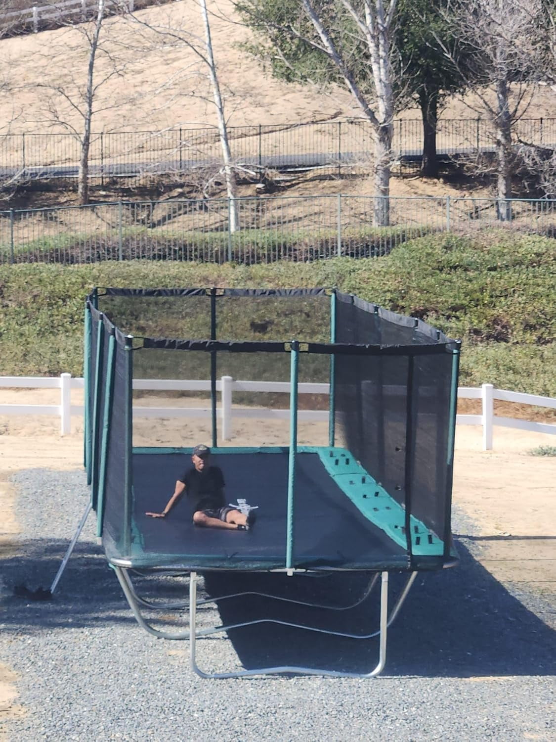 Galactic Xtreme 10x30 FT Outdoor Rectangle Trampoline with Net Enclosure 750Lbs Heavy Weight Jumping Capacity - Outdoor Gymnastics Trampolines for Adults and Kids