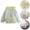 thumbnail image 4 of GYRATEDREAM Toddler Baby Girls Cartoon Spring Fall Hooded Jacket Windproof Outerwear Windbreaker Zipper Lightweight Jackets Coat, 4 of 6