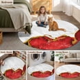 thumbnail image 6 of Red Gold Marble 8' Round Area Rug, Modern Abstract Marble Crack Texture Washable Non-Slip Large Circle Rugs for Living Room Bedroom, Soft Low Pile Rug Carpet for Dining Room Kitchen Farmhouse, 6 of 9