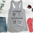 thumbnail image 2 of Eat Fruit Not Friends Tank Top, Ladies Racerback Tank Top, Cute Vegan Tank, Funny Vegan Tank, Heather Gray, Medium, 2 of 3