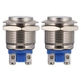 thumbnail image 1 of MasteelfCA 2pcs 19mm High Waterproof Momentary Stainless Steel Metal Push Button Switch (Silver), 1 of 7