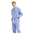 thumbnail image 3 of GLOBAL Men's Pajamas Sets 100% Cotton Flannel Sleepwear Long-Sleeve Top & Bottom Loungewear Sky Blue Lattice XXL, 3 of 6