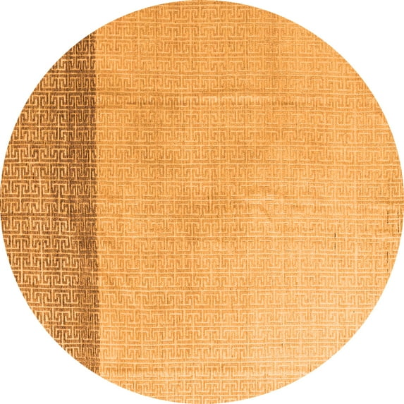 Ahgly Company Indoor Round Solid Orange Modern Area Rugs, 4' Round