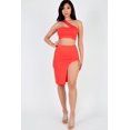thumbnail image 2 of Glamorous One-Shoulder Crop Top and Thigh-Split Midi Skirt Set, 2 of 10