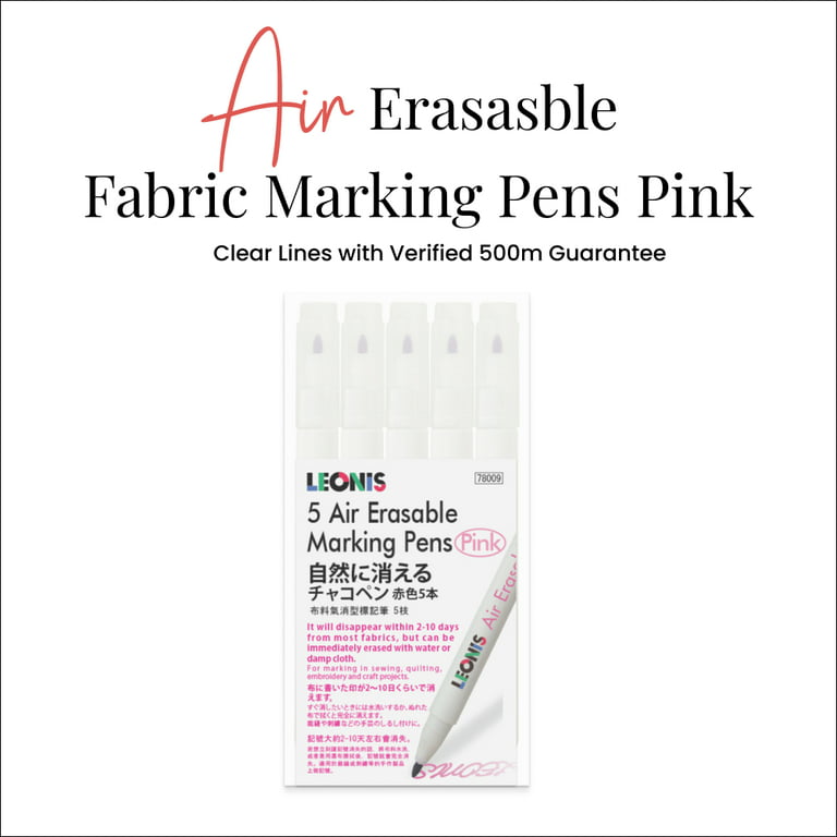 Leonis Water Erasable Fabric Marking Pen, 5 Count Pack