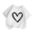 thumbnail image 3 of XEGLSBU T-Shirts for Girls 12-14 Kid Girls Cute Graphic Round Neck Short Sleeve Tee Summer Casual T Shirt White Size 9-10 Years, 3 of 5