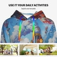 thumbnail image 4 of Lsque Cartoon Train Hot Air Balloon Pattern Casual Women's Hoodie,Hooded Sweatshirt with Kangaroo Pocket,Pullover Hoodie with Eye-catching Drawstrings-Medium, 4 of 7
