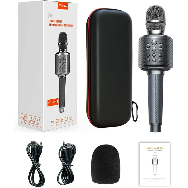 Microphone karaoké sans fil UHF double canal portatif cardioïde 80m