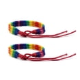 thumbnail image 1 of 2 uds pulsera del orgullo del arcoíris hecha a mano cama pulsera de cuerda de la Amistad para pulsera LGBTQ Gay y lesbiana tamaño ajustable, 1 of 6