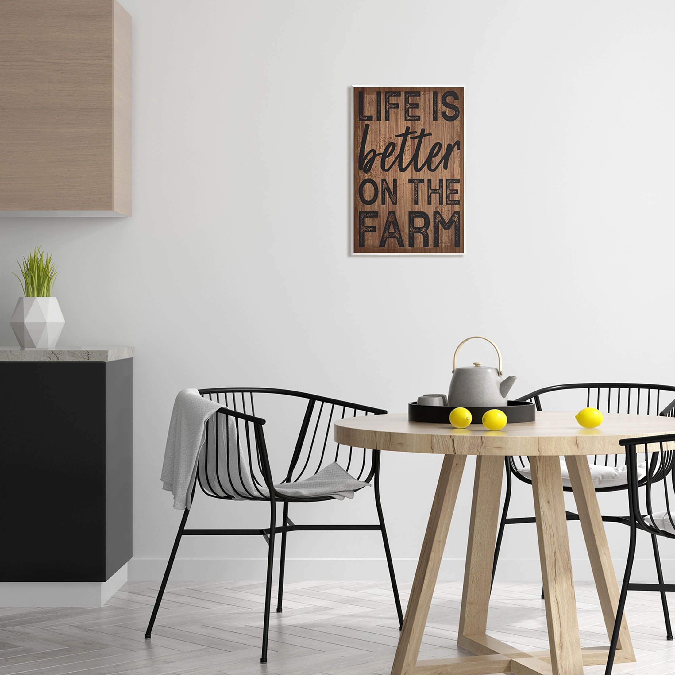 Life Better On Farm Rustic Sign Inspirational Graphic Art Unframed Art Print Wall Art