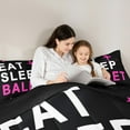 thumbnail image 5 of Feelyou Eat Sleep Ballet Bedding Comforter Set for Girls, Princess Pink Ballet Shoes Twin Comforter Sets, Cartoon Sports Style Reversible Bedding Set, Microfiber Bedroom Decor, 2pcs, 5 of 8
