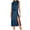Navy, variant on Lovskoo 2024 Wedding Guest Dresses for Women Evening Gown Trendy Blackless Loose Sleeveless Solid Knee-High Dress Split Cocktail Dresses 2023 Black