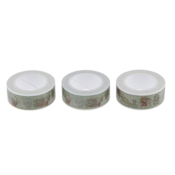 Cintas Adhesivas Decorativas de Papel Adhesivo Navideño 3Roll Cintas Adhesivas Washi F