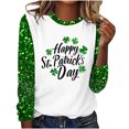 thumbnail image 2 of St Patricks Day Shirts Women, Long Sleeve Blouse, Crew Neck Shirt Tops Fashionable Womens St Patrick's Day Printed Round Neck Pullover Blouses Long Sleeved Casual Tops, 2 of 4