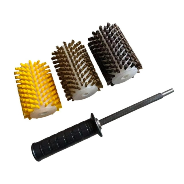 S SERENABLE Ski Brush Kit Maintenance Easy to Handle Efficient Practical Portable Snowboard ing Brush Set with Axle Handle 10cm