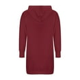 thumbnail image 5 of JURANMO Fall Hoodie Dress for Women Drawstring Long Sleeve Hooded Pullover Regular Fit Casual Sweatshirt Mini Dresses with Pockets ZC-Red XXL, 5 of 6