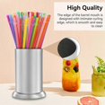 thumbnail image 4 of Countertop Straw Dispenser, Stainless Steel Drink Straw Holder Spoons Forks Chopsticks Storage Cutlery Organizer for Home Bar(S), 4 of 5