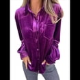 thumbnail image 2 of Camisetas Casuales de Larga con Botones de Terciopelo de Invierno para Mujer XL, 2 of 8