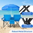 thumbnail image 2 of Ktaxon XL Camping Loveseat Chair, Folding Double Outdoor Chair with Removable Sun Umbrella & Carrying Bag, Double Chairs with Cooler Bag for Lawn Fishing Outdoor, Blue, 2 of 10