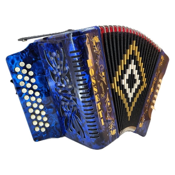 Rossetti 31-Button Diatonic Accordion 12 Bass GCF Blue  3112-GCF-BU