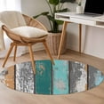 thumbnail image 4 of Round Rugs 3Ft, Teal Orange Grey Round Area Rug Washable Indoor Throw Carpet, Farmhouse Vintage Wooden Small Non Slip Circle Rug for Bedroom Living Room Home Decor Aesthetic, 4 of 8